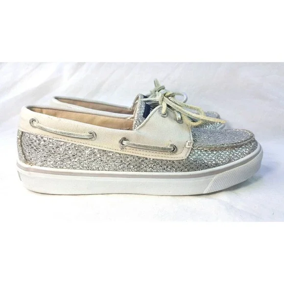 Silver Glitter Sperry Glitter Shoes Sperry Top Sider Size 10